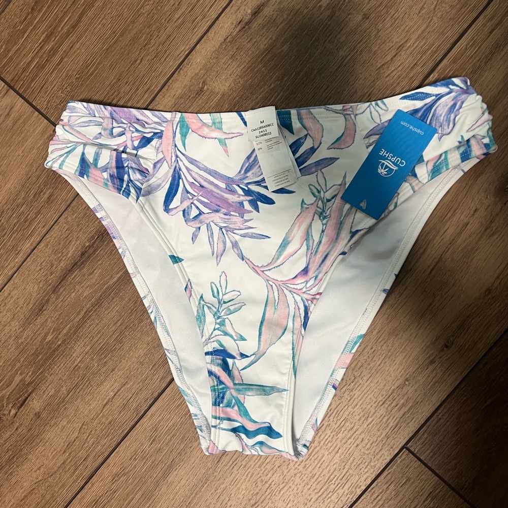 Cupshe “cool waters” high waisted floral Bikini Bottom